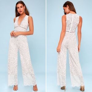 Lulu’s Amora White Lace Jumpsuit